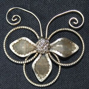 Vintage Butterfly Silver Pin